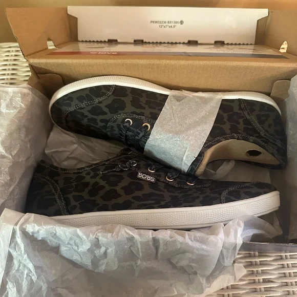 BOBS by sketchers Black Leopard Print Sneakers - Picture 9 of 9